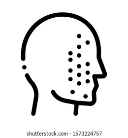 Face Part Scan Icon Vector. Outline Face Part Scan Sign. Isolated Contour Symbol Illustration