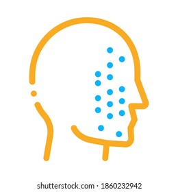Face Part Scan Icon Vector. Outline Face Part Scan Sign. Isolated Contour Symbol Illustration