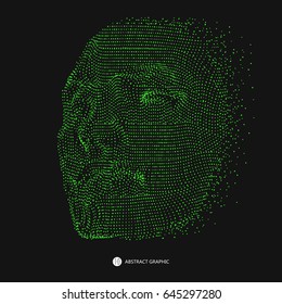 A face pattern consisting of dots,vector illustration.