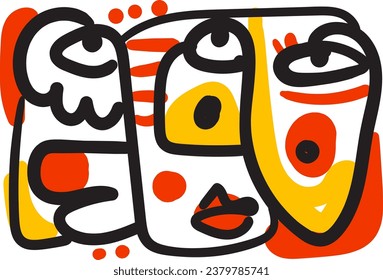 face with peculiar and whimsical shapes.