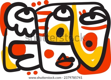 face with peculiar and whimsical shapes.