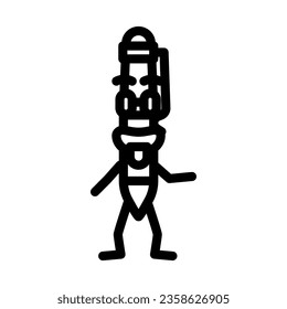 face pen character line icon vector. face pen character sign. isolated contour symbol black illustration