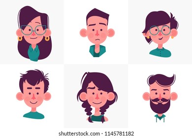 Face people cartoon collection