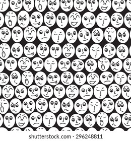 Face People Different Mood Seamless Pattern Stock Vector (Royalty Free ...