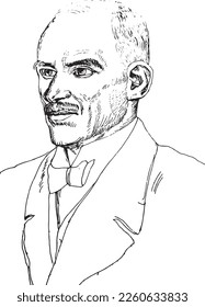 Face people sketch. Sketch draw by black ink, women, man