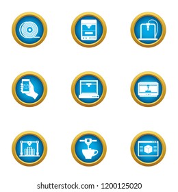 Face photo icons set. Flat set of 9 face photo vector icons for web isolated on white background