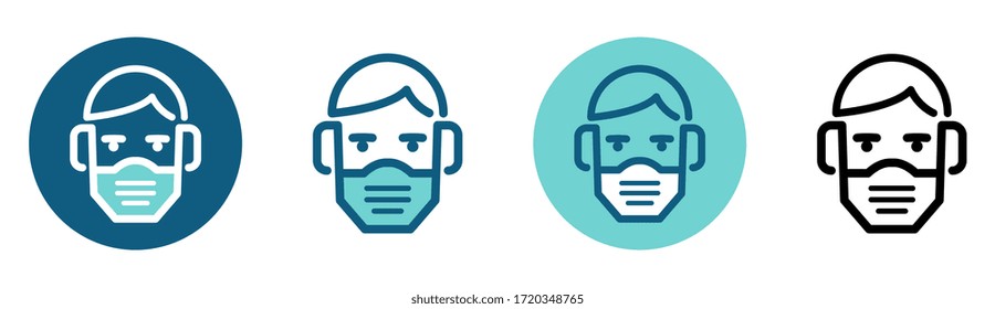 Face pictogram with anti-virus protection mask