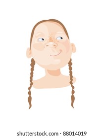 face with pigtails