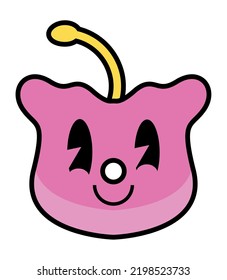 face pink cartoon old school character
