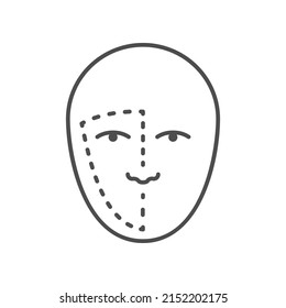 Face plastic surgery line icon