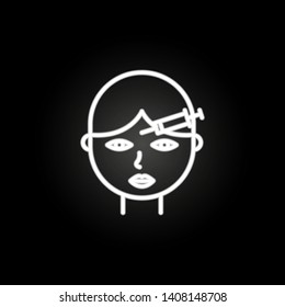 face, plastic surgery neon icon. Elements of plastic surgery set. Simple icon for websites, web design, mobile app, info graphics