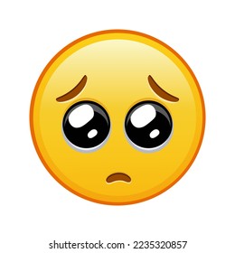 Face with pleading eyes Large size of yellow emoji smile