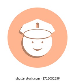 Face of a policeman badge icon. Simple glyph, flat vector of police icons for ui and ux, website or mobile application