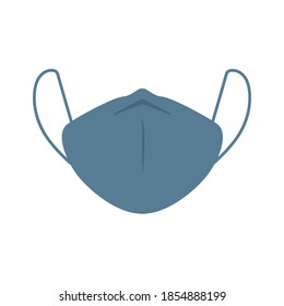Icono de máscara azul de contaminación facial. Cubierta médica blanca de protección contra el peligro de polvo coronavirus. máscaras de seguridad de la ilustración del vector