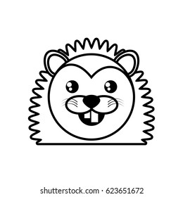 face porcupine animal outline