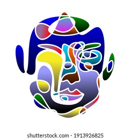 imagen de arte abstracción de retrato facial diseño de gradiente vectorial formas creativas diseño gráfico con formas geométricas abstractas
