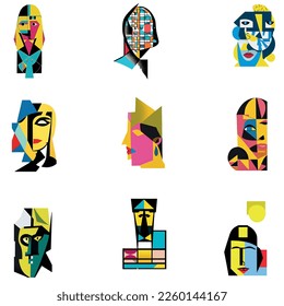 face portrait abstraction modern style