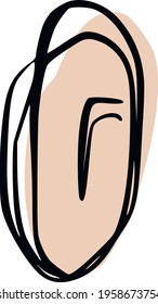 Face portrait with simple geometric elements. Ink painting style. Contemporary hand drawn vector illustrations. 