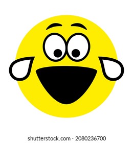 Face with positive emotions. Vector icon illustration.