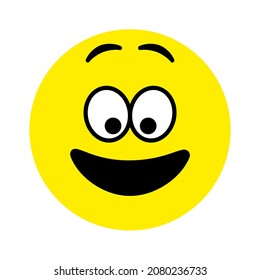 Face with positive emotions. Vector icon illustration.