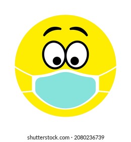 Face with positive emotions. Vector icon illustration.