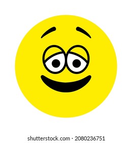 Face with positive emotions. Vector icon illustration.
