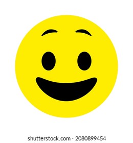 Face with positive emotions. Vector icon illustration.