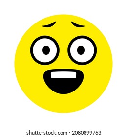 Face with positive emotions. Vector icon illustration.