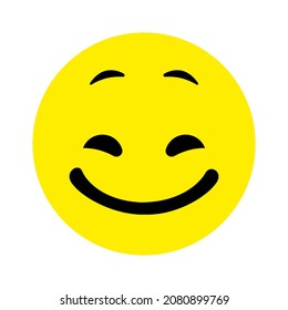 Face with positive emotions. Vector icon illustration.