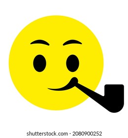 Face with positive emotions. Vector icon illustration.