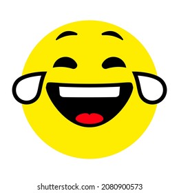 Face with positive emotions. Vector icon illustration.