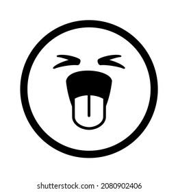 Face with positive emotions. Vector icon illustration.