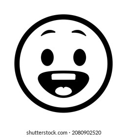 Face with positive emotions. Vector icon illustration.