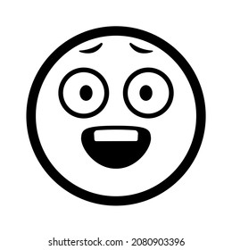 Face with positive emotions. Vector icon illustration.