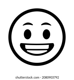 Face with positive emotions. Vector icon illustration.
