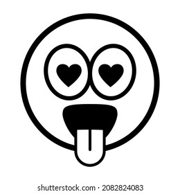 Face with positive emotions. Vector icon illustration.