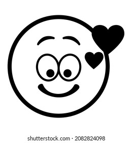 Face with positive emotions. Vector icon illustration.
