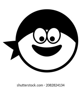Face with positive emotions. Vector icon illustration.