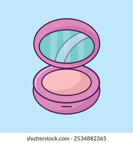 Face Powder Cartoon Vector Icon Illustration.