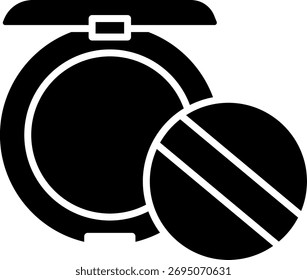 Face Powder Case with Puff Icon