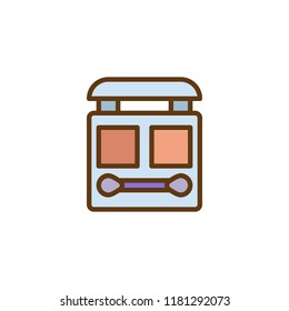 Face powder filled outline icon, line vector sign, linear colorful pictogram isolated on white. Eyeshadow palette symbol, logo illustration. Pixel perfect vector graphics
