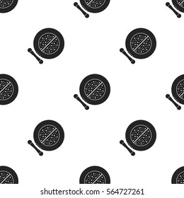 Face powder icon in black style isolated on white background. Make up pattern stock vector illustration.