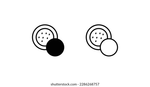 Diseño de iconos de Face Powder con ilustración de fondo blanco