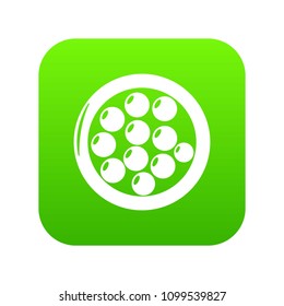 Face powder icon green vector isolated on white background