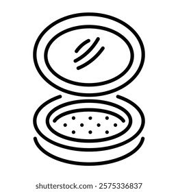 Face powder icon in line style 