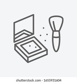 Face powder icon line symbol. Isolated vector illustration of icon sign concept for your web site mobile app logo UI design.