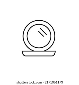 Face powder icon line vector icon for beauty store or app and logo on white background. Sing pictogram for menu in liner thin design. Pixel prefect