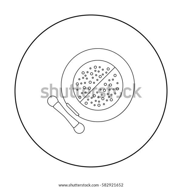 Face Powder Icon Outline Style Isolated Stock Vector (Royalty Free ...