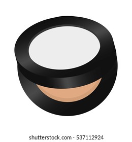 face powder icon over white background. makeup concept. colorful design. vector illustration