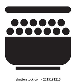  face powder icon vector design template in black color isolated sign on white background